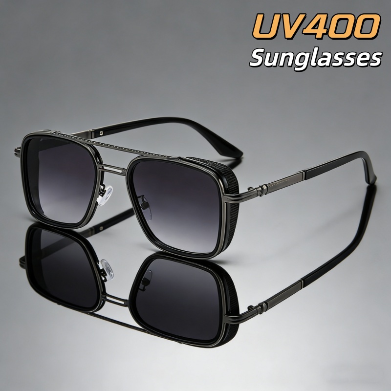 Photography Design - 레트로 타원형 프레임 선글라스 남성용 고급