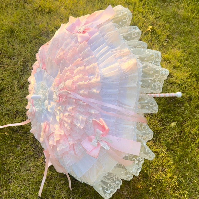 분홍색과 흰색이 섞인 나비 모양의 우산, 수제 레이스  - Photography Umbrella 리뷰 및 가격