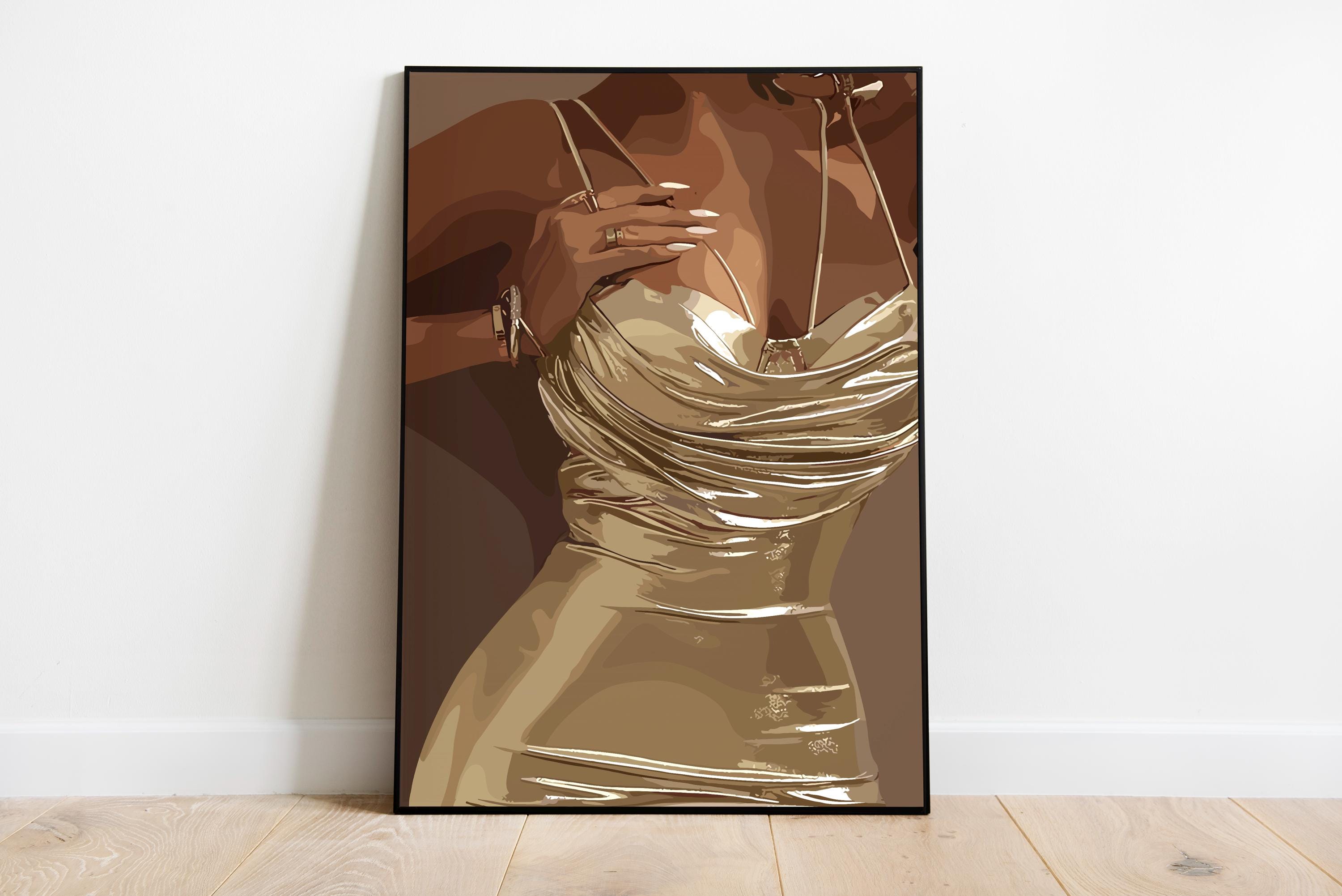 흑인 소녀 유행 여성 네일 포스터 인쇄 벽 예술 그림  - Photography Design 리뷰 및 가격